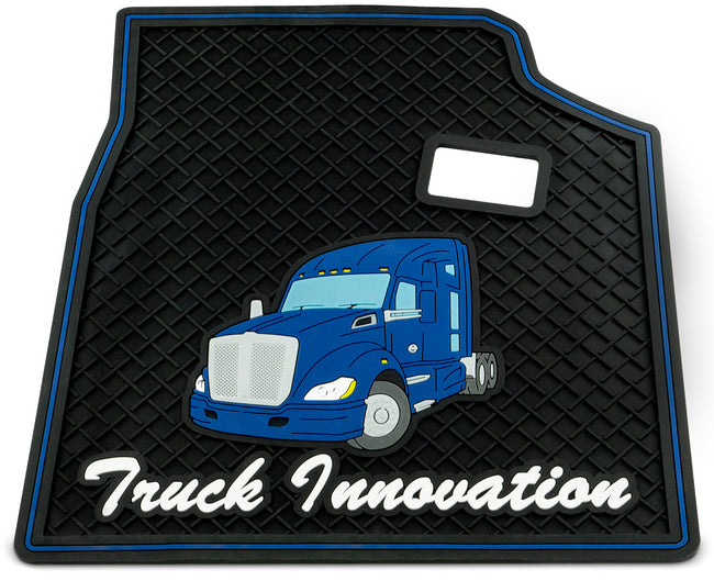 Kenworth T680 All Years Blue Ribbed Rubber Floor Mats