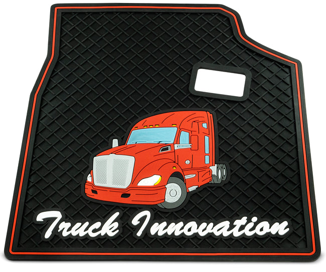 Kenworth T680 All Years Red Ribbed Rubber Floor Mats