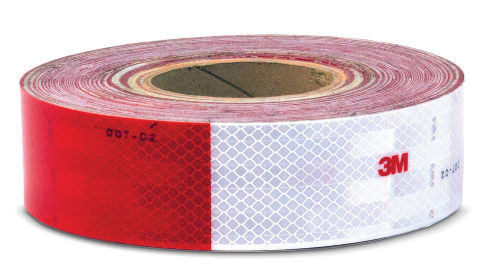 RED & SILVER DOT REFLECTOR TAPE – 150′ ROLL