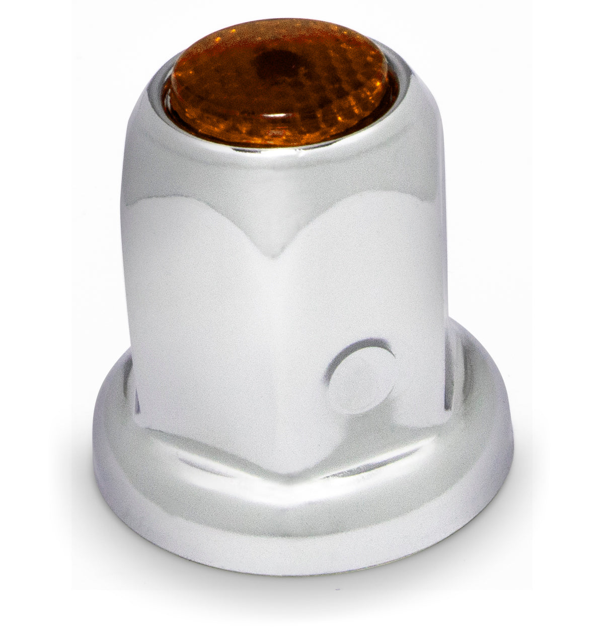 33mm x 1-5/16" Amber Reflector Steel Chrome Lug Nuts - Push On