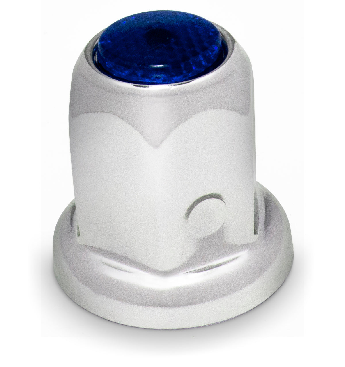 33mm x 1-5/16" Blue Reflector Steel Chrome Lug Nuts - Push On