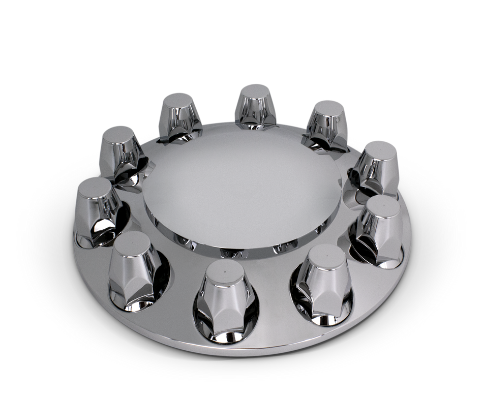 ROUND FRONT AXLE COVER W/10-33mm SCREW ON LUG NUTS