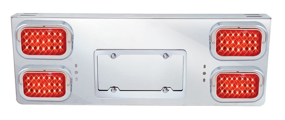 REAR CENTER PANEL W/ 4 – RECTANGULAR CLEAR RED LED LIGHTS