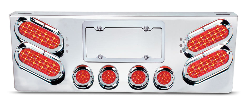 REAR CENTER PANEL W/ 4 – OVAL & 4 – 2″ RED ECONOMY LED LIGHTS