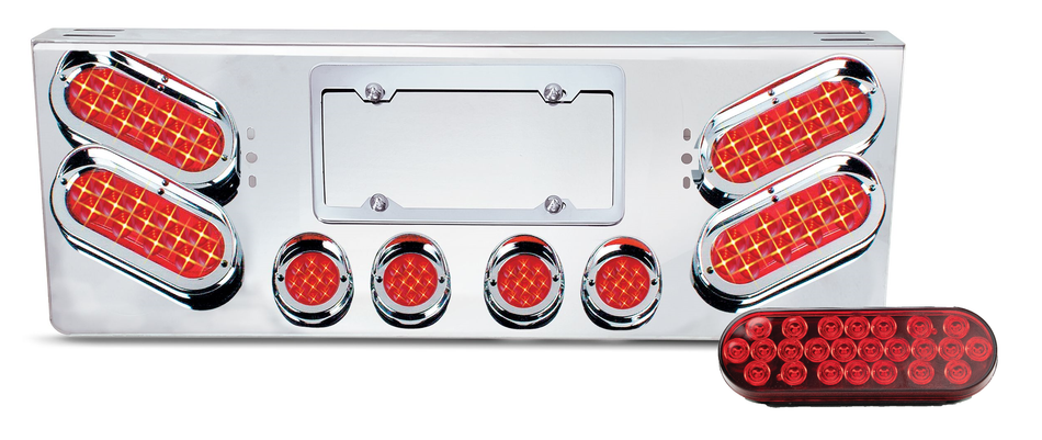 REAR CENTER PANEL W/ 4 – OVAL RED ECONOMY LED LIGHTS