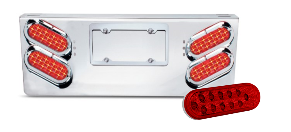 REAR CENTER PANEL W/ 4 – OVAL RED SPYDER LED LIGHTS