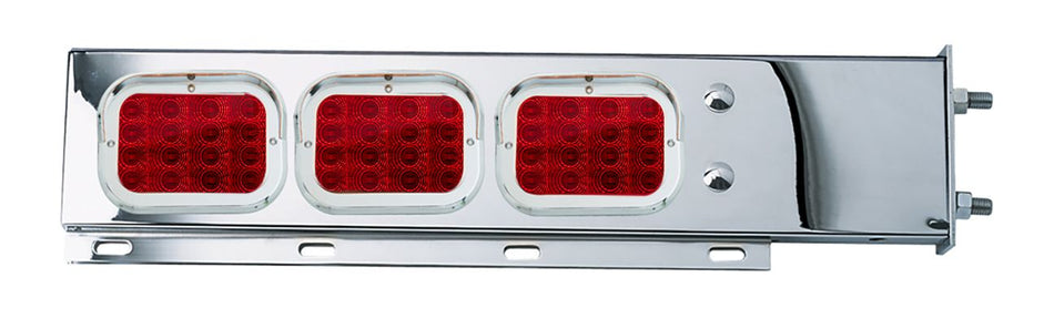 SPRING LOADED MUDFLAP HANGERS W/ 6 – RECTANGULAR RED LED LIGHTS – 2.5″ BOLT PATTERN