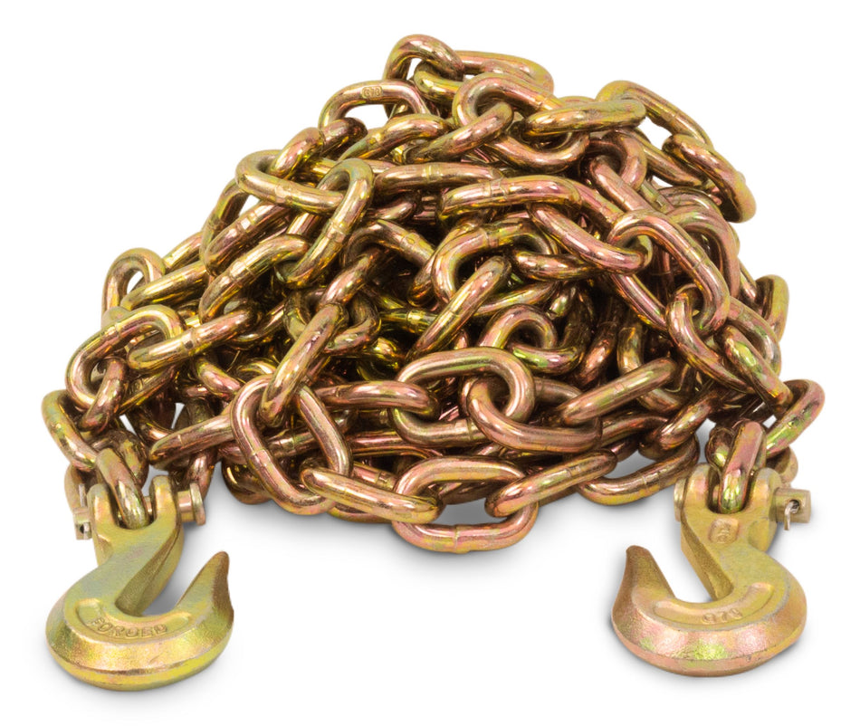 3/8″ X 20′ G80 CHAIN W/ GRAB HOOKS WLL 7,100 lbs