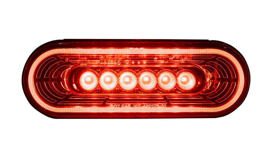 Oval Chasm Light w/22 Diodes - Red/Clear Lens