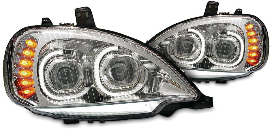 FREIGHTLINER COLUMBIA LED HEADLIGHT CHROME (PASSENGER)