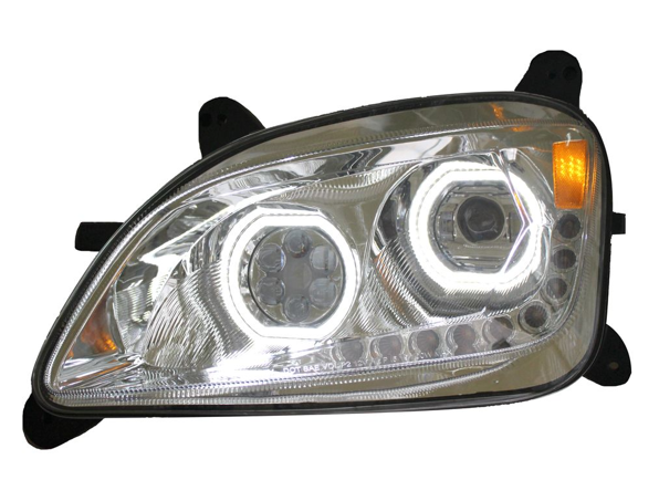 Peterbilt 587/579 2012-21' LED Headlight w/Halo & Sequential Turn Signal Chrome (Driver)