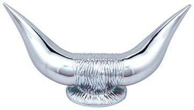Bull Horns Hood Ornament - Die Cast