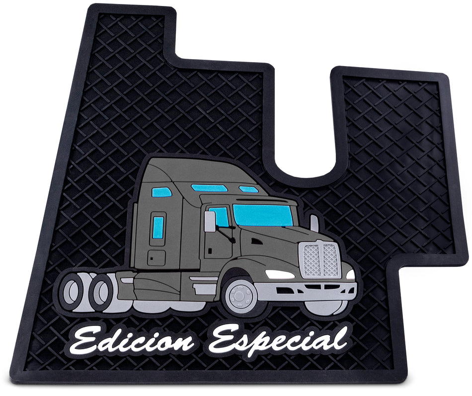 Kenworth T600/660 All Models Black Ribbed Rubber Floor Mats