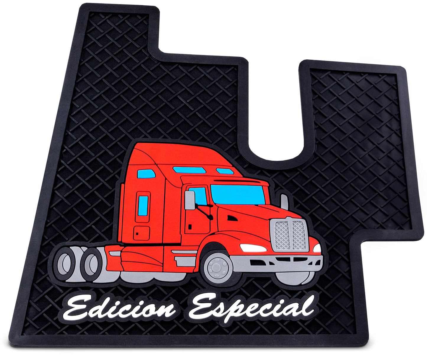 Kenworth T600/660 All Models Red Ribbed Rubber Floor Mats