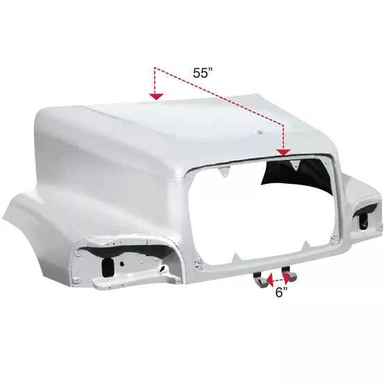 Freightliner Century Class 120 1996 To 2005 55 Inch Fiberglass Hood