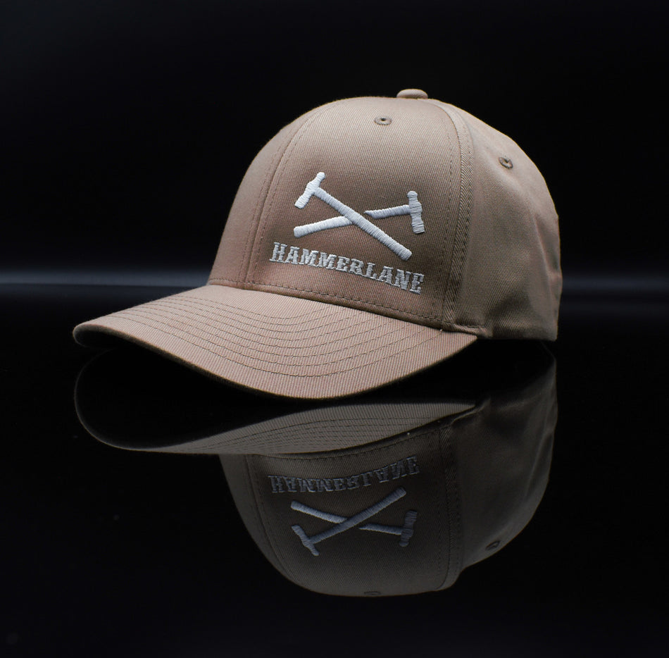 Khaki Hammerlane Cross Hammers Fitted Flex Cap