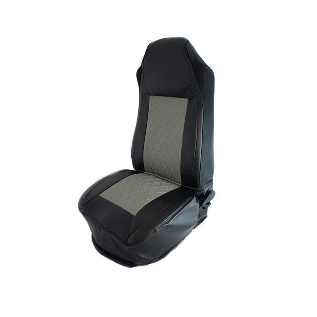 Semi Truck Universal Seat Cover Black/Gray Fabric