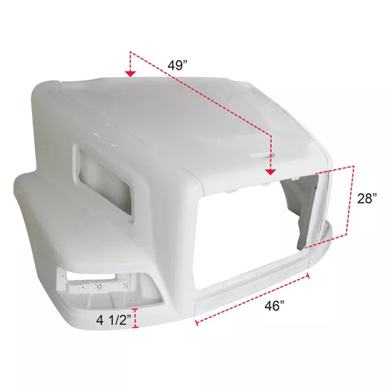 Volvo VNM 200 2004 And Newer 49 Inch Fiberglass Hood