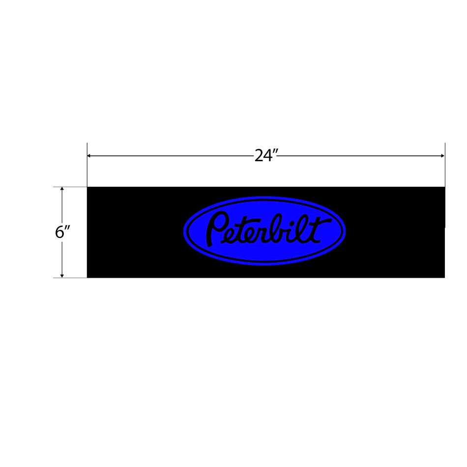 24″ x 6″ PETERBILT LOGO MUD FLAP – BLUE