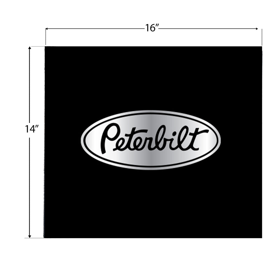 16″ x 14″ PETERBILT LOGO MUD FLAP – SILVER