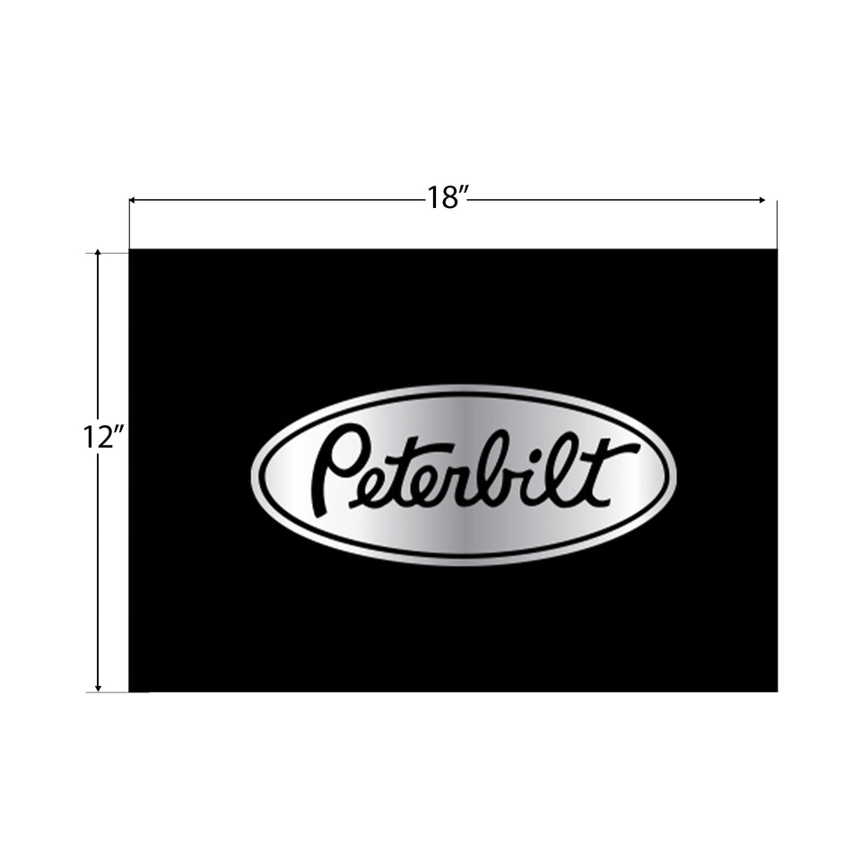 18″ x 12″ PETERBILT LOGO MUD FLAP – SILVER