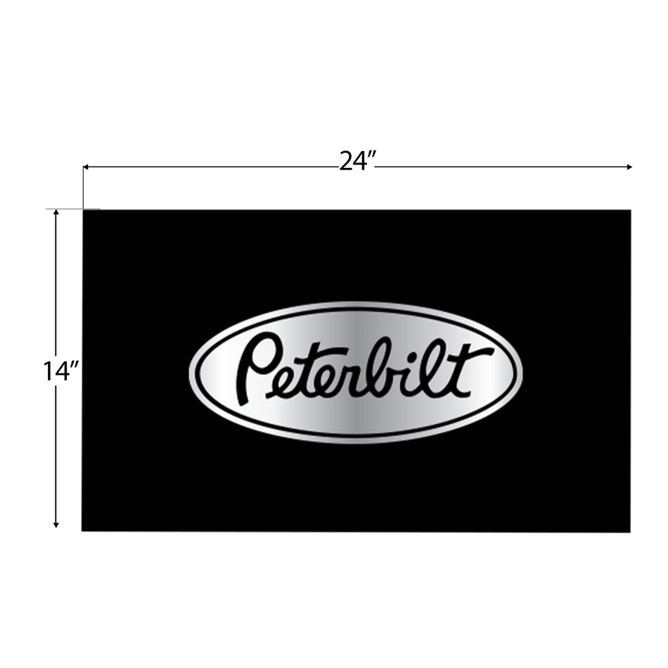 24″ x 14″ PETERBILT LOGO MUD FLAP – SILVER