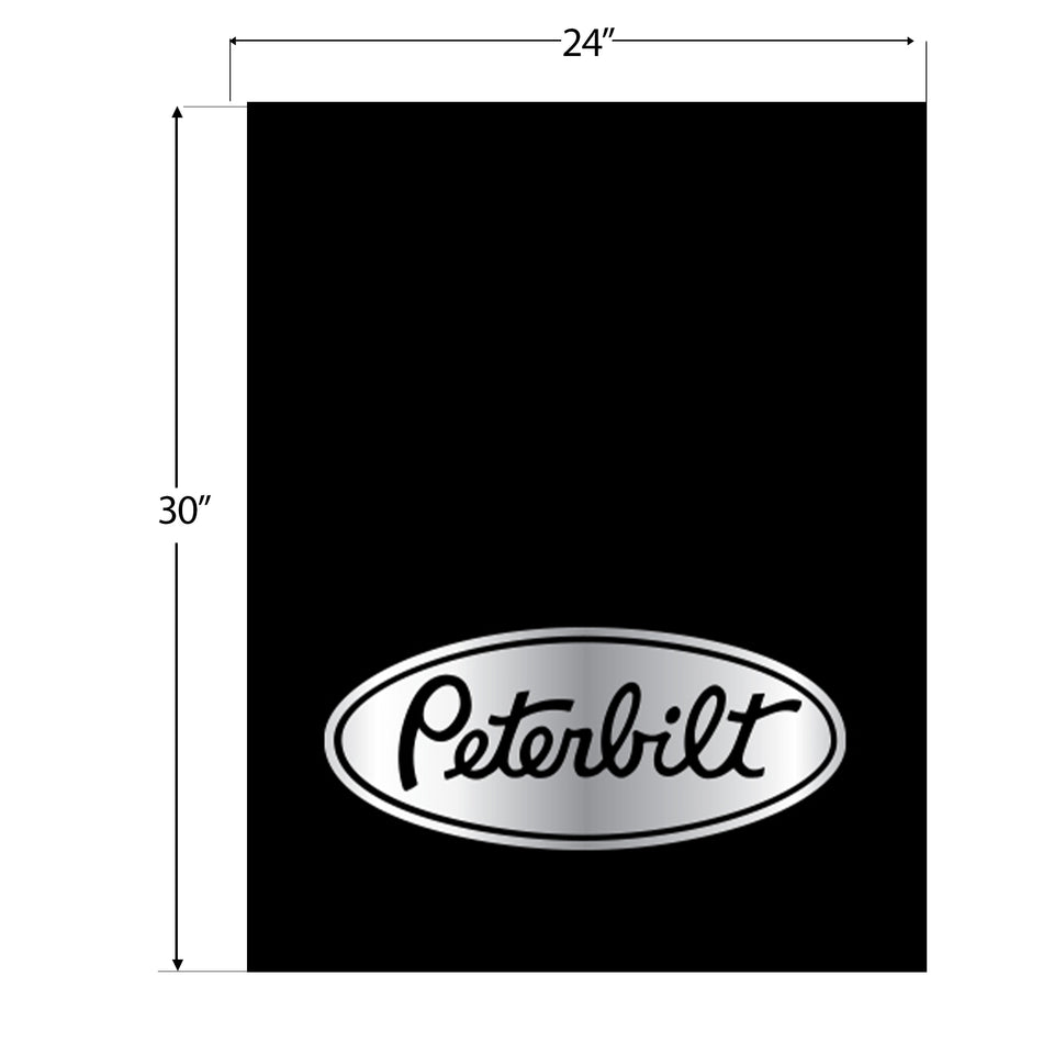 24″ x 30″ PETERBILT LOGO MUD FLAP – SILVER