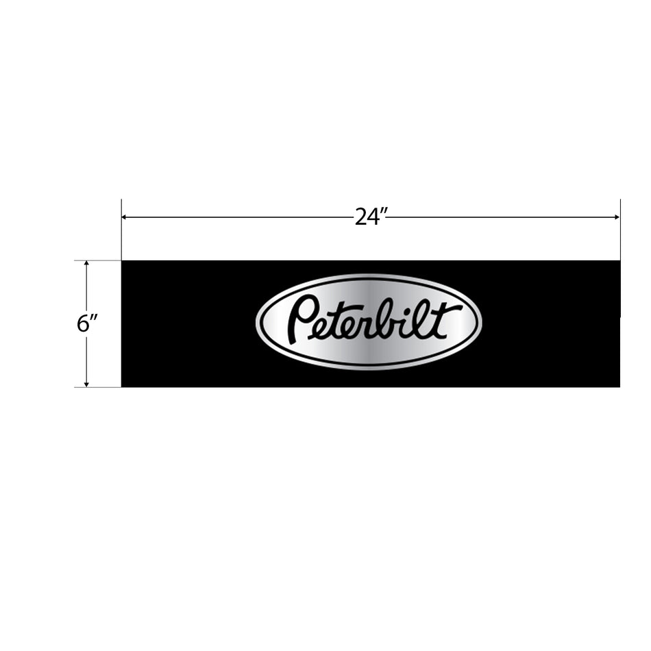 24″ x 6″ PETERBILT LOGO MUD FLAP – SILVER