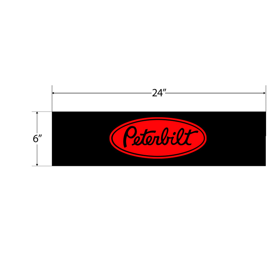 24″ x 6″ PETERBILT LOGO MUD FLAP – RED